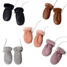 Детские зимние теплые варежки, Детские водонепроницаемые ветрозащитные перчатки с подвеской