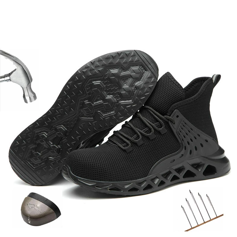 

2020 New Men Steel Toe Work Safety Shoes Steel Toe Cap Safety Protective Shoes New Design Short Boots Construction Shoes Casual