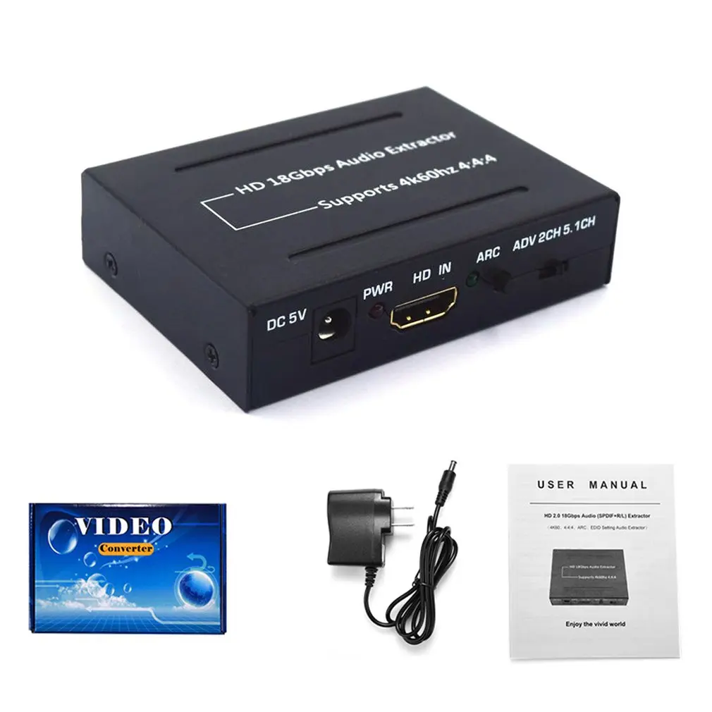  HD 2.0 18Gbps Audio (SPDIF + R/L) estrattore HDMI ARC Funzione HDMI A HDMI Con SPDIF Ottico RCA 2.0