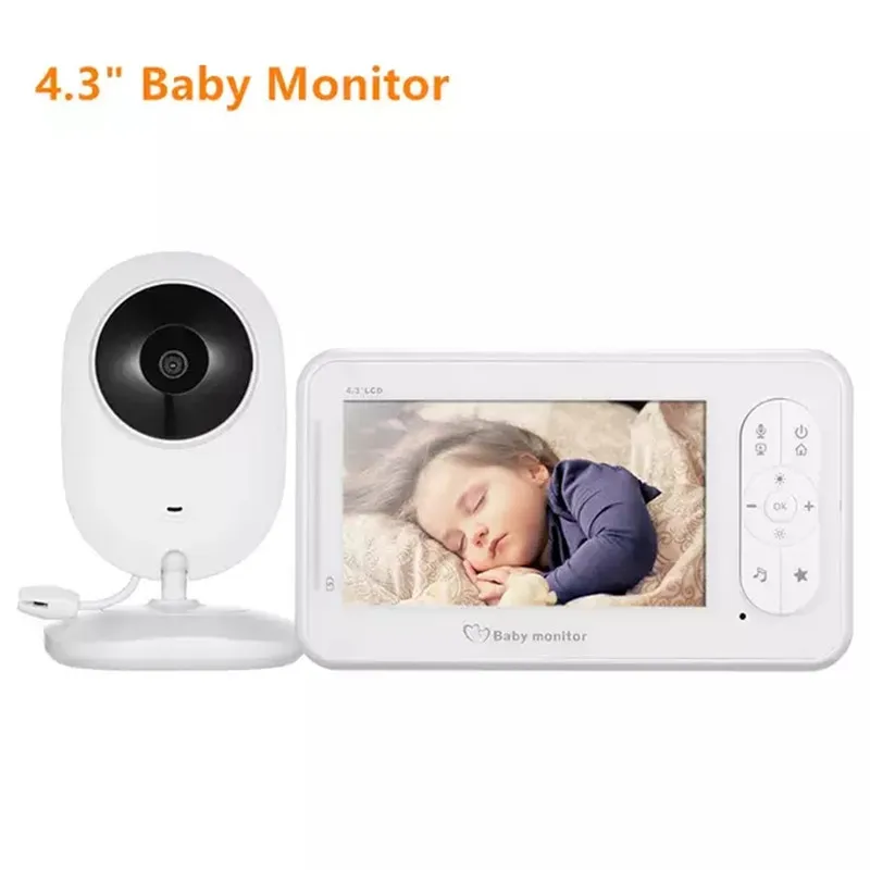 

4.3 inch Wireless Video Baby Monitor 2 Way Talk Baby Sleep Monitor With Camera Support 4 Cameras VOX Mode Temperature Monitoring