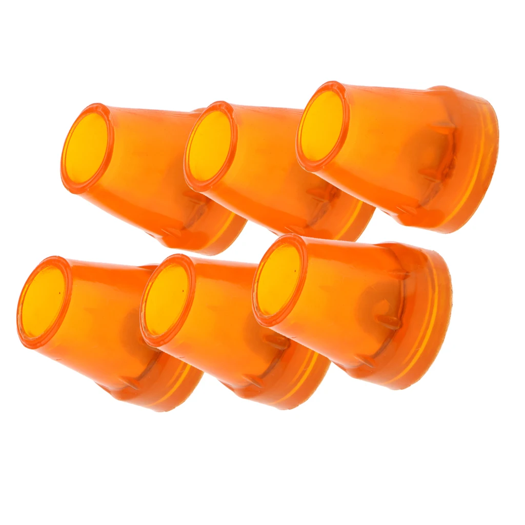 6pcs Orange High Quality Rubber Tip for Adult Elderly Foldable Cane Walking Stick Crutch Chair 7/8 Inches 22mm