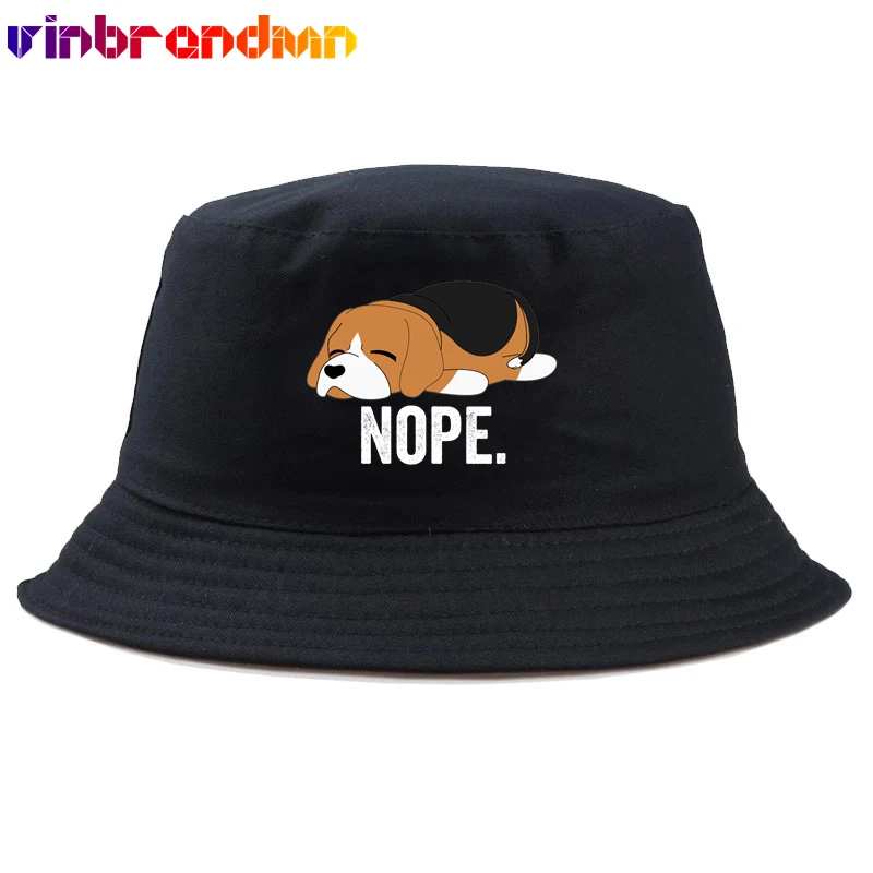 Lazy Beagle Nope Bucket Hat Beagle Dog Lovers Unisex Panama Bucket Hat Manga Beagle Cappello Da Pesca Regali Di Natale Perfetti Cappello Con Visiera P