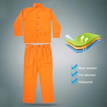 

Wear-resisting Fireproof Retardant Welding Protective Clothing Two-Piece Set Safety Welder Work Protection Orange Fireproof