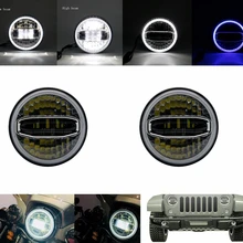 7 Inch LED Scheinwerfer Runde Led strahler Halo Ring Motorrad Licht Für Jeep Wrangler Off Road 4x4 Motorrad
