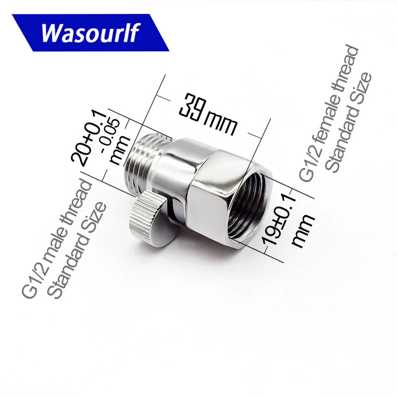 WASOURLF G1/2 Shower Control Stop Water Valve Button Hand Hold Shower Head Switch Adjustable Brass Chrome Lock Bath Accessories