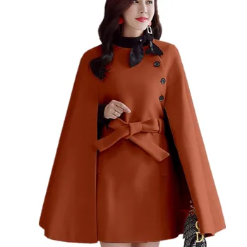 

autumn winter fashion Women woolen coat large size Korean version of the cloak coat women