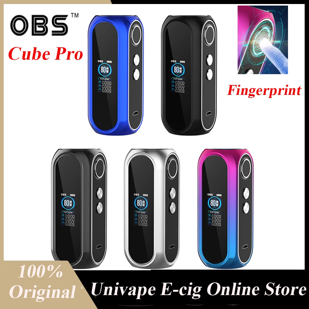 Оригинал OBS Cube Pro 80 Вт Fingerprint VW MOD встроенный аккумулятор 3000 мАч макс. выход