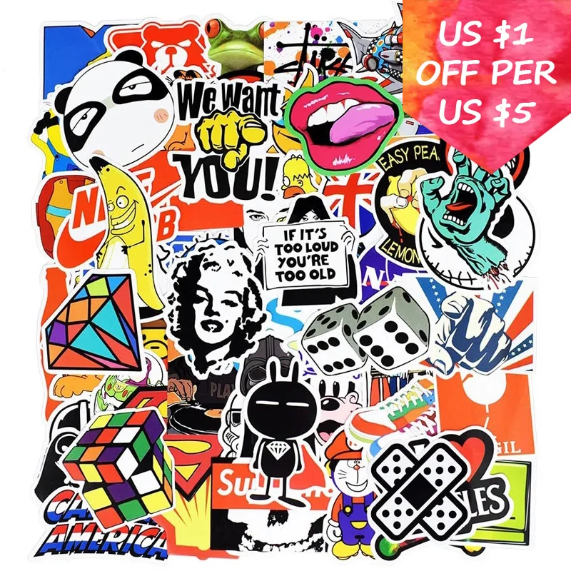 

700Pcs Mixed Random Stickers For Suitcase Skateboard Laptop Cell Phone Motorcycle Bicycle Car Accessories Cool Cartoon Stickers