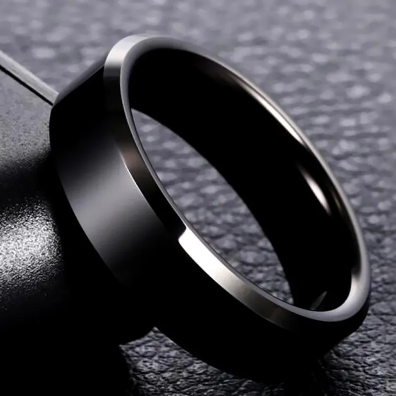8 мм Фирменное мужское черное кольцо, титановые кольца из нержавеющей стали для женщин, серебряные золотые кольца для влюбленных пар, качественные Подарки на день Святого Валентина