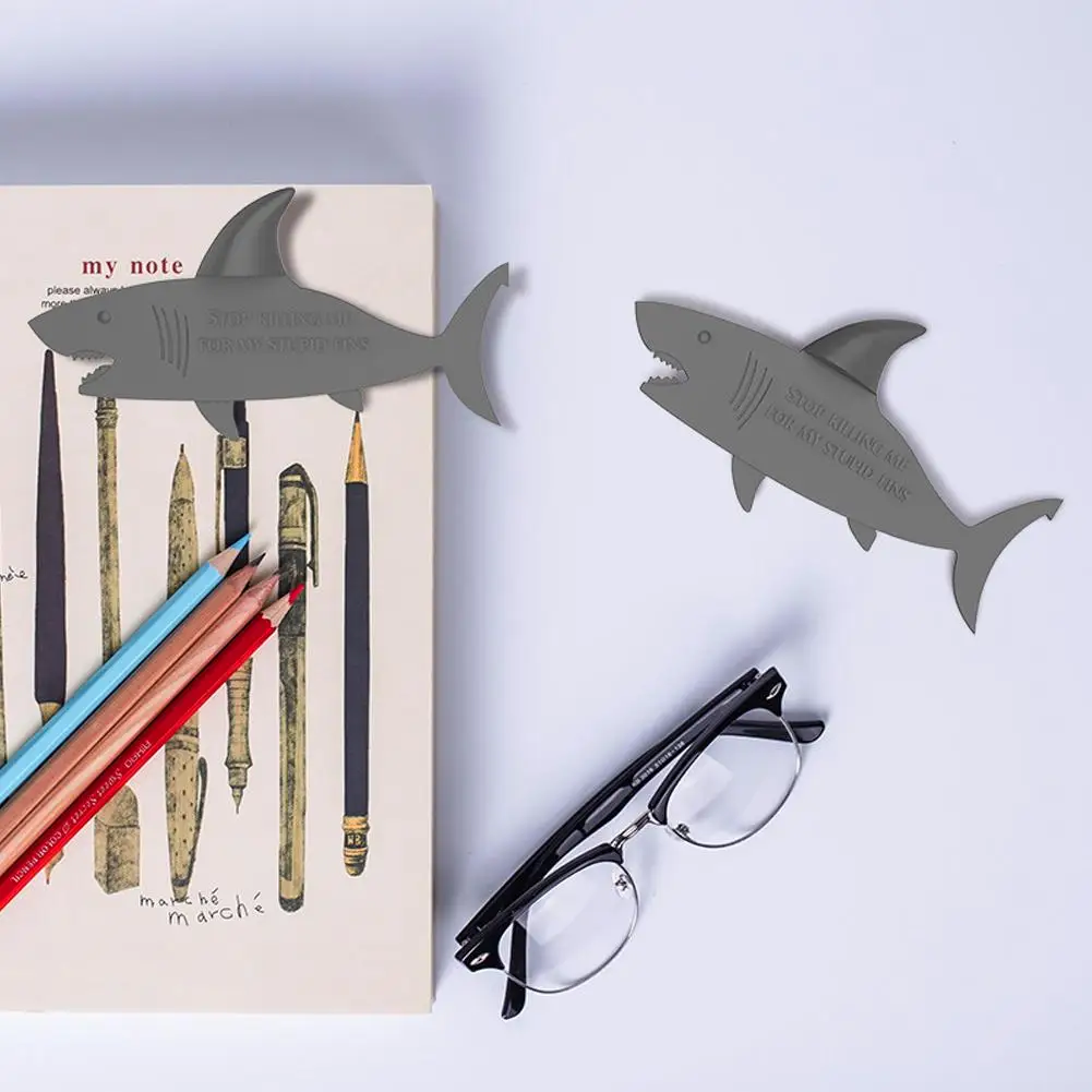 Novelty Creative 3D Shark Fin Cartoon Bookmark Page Marker For Book Office Supplies Student Stationery Prize Gift