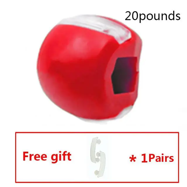 Fitness Face Masseter Men Women Facial Pop Go Mouth Jawline Jaw Muscle Exerciser Chew Ball Bite Breaker Training Body Skin Red 20lbs