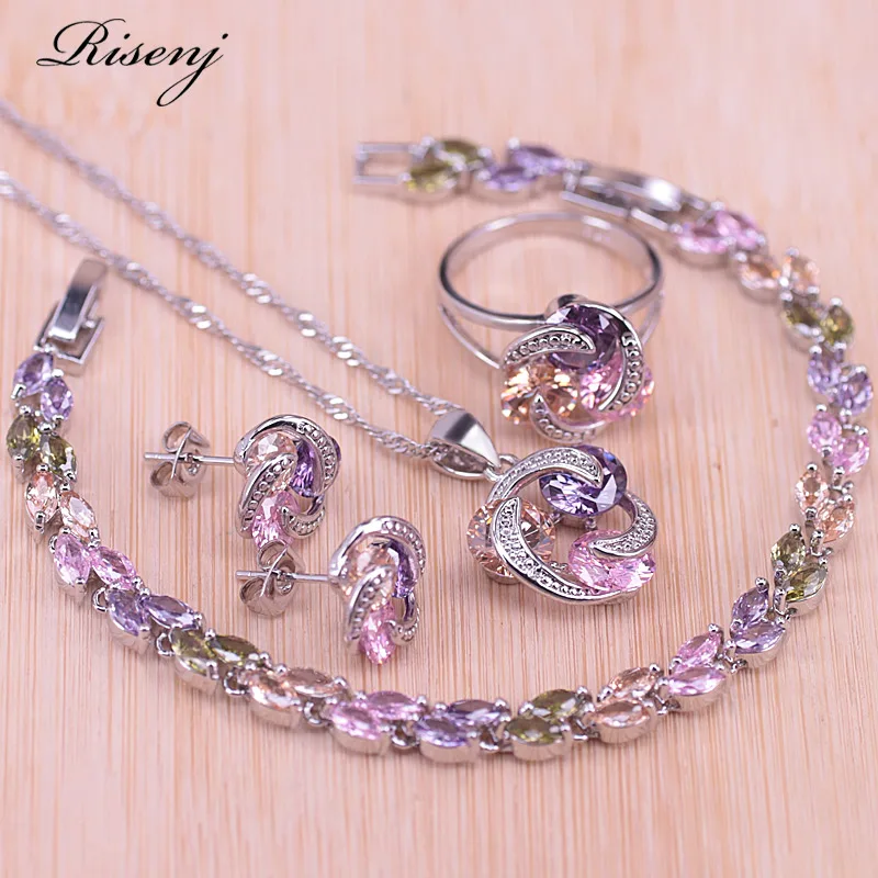 Jewelry-Set Ring In-Store Big-Discount Women Pendant Silver-Color Risenj for with Lucky-Circle