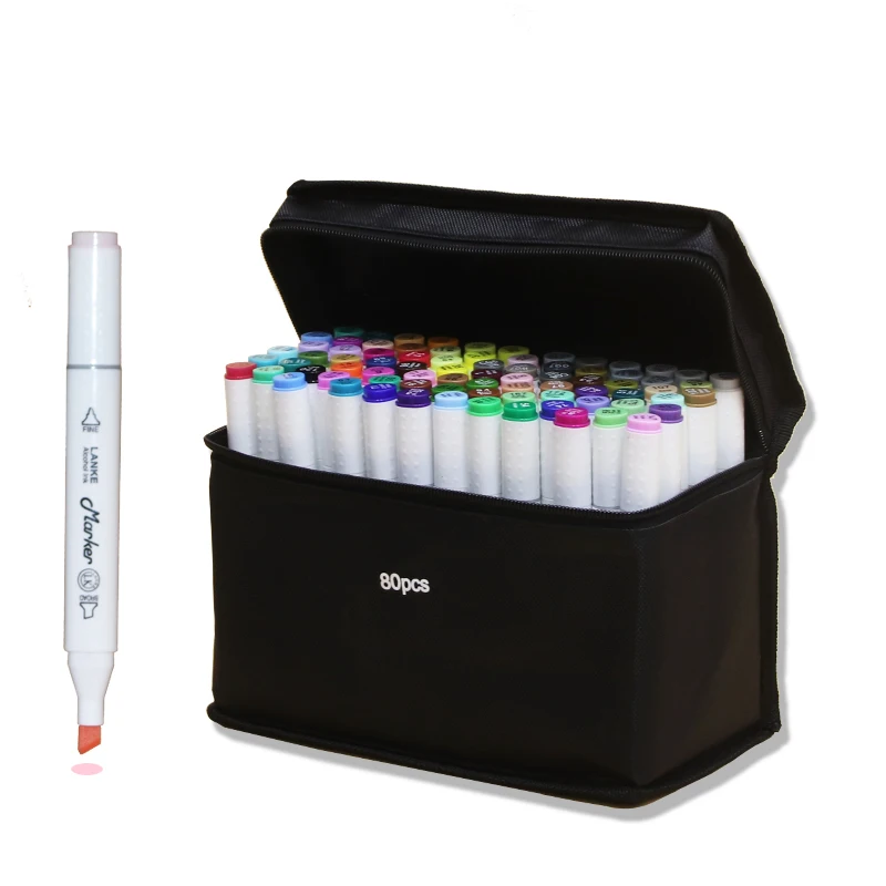 

Art Marker 30/40/60/80/168 Color Markers Set Manga Drawing Markers Pen Alcohol Based Sketch Felt-Tip Twin Brush Pen Art Supplies