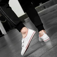 Man Lace Up Shoes Cow Leather Round Toe Flat Shoes Cut Outs Breathable Real Leather Footwear Soft Sole Breathable Shoes 2