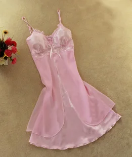 Модное сексуальное женское нижнее белье, ночная рубашка, повседневная женская одежда для сна, Ночная Рубашка Camisola Vestidos Femininos, ночная рубашка, женская одежда - Цвет: Розовый