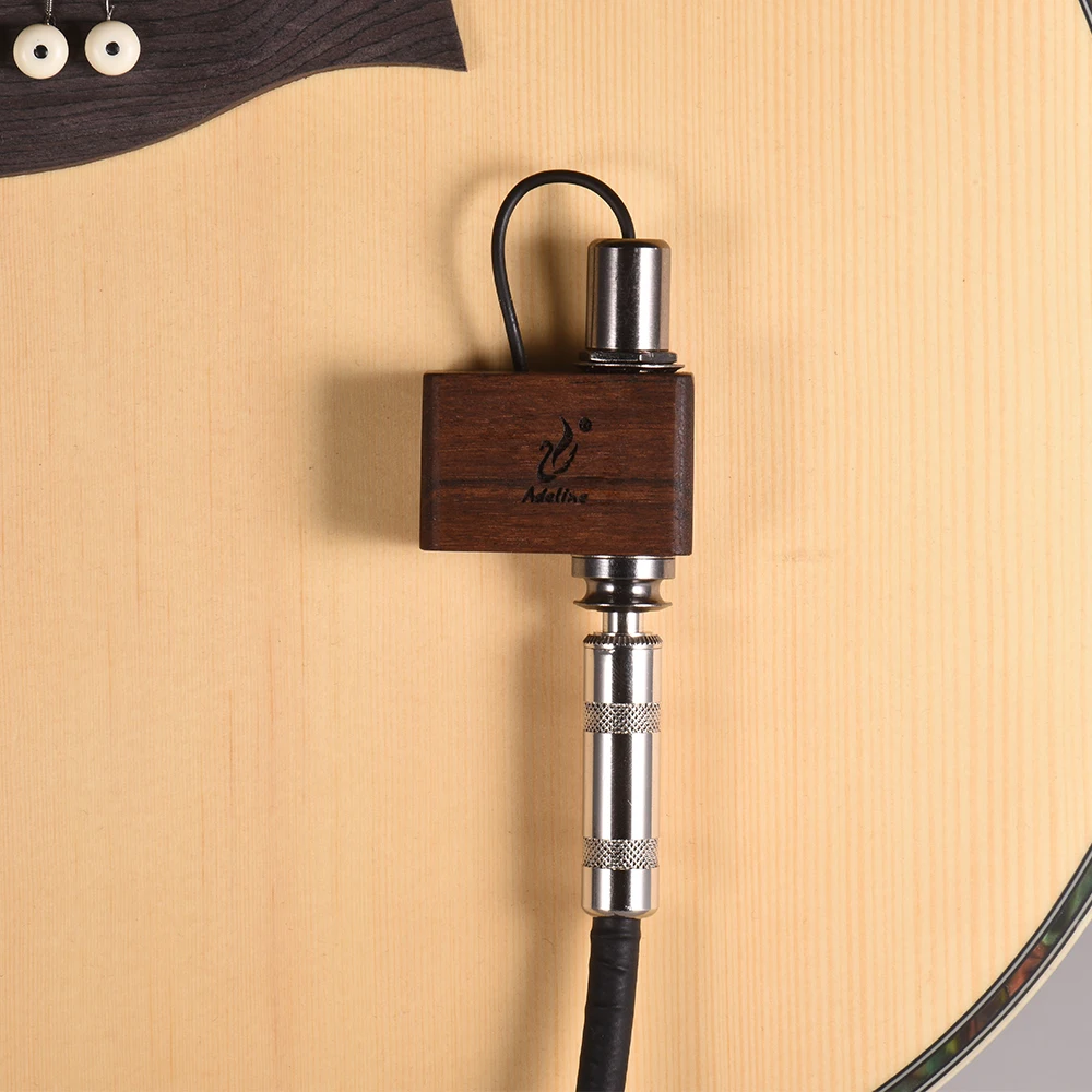 

Self-adhesive Guitar Pickup Transducer Prewired Amplifier with 6.35mm Output Jack for Acoustic Guitar Ukulele Violin Cajon