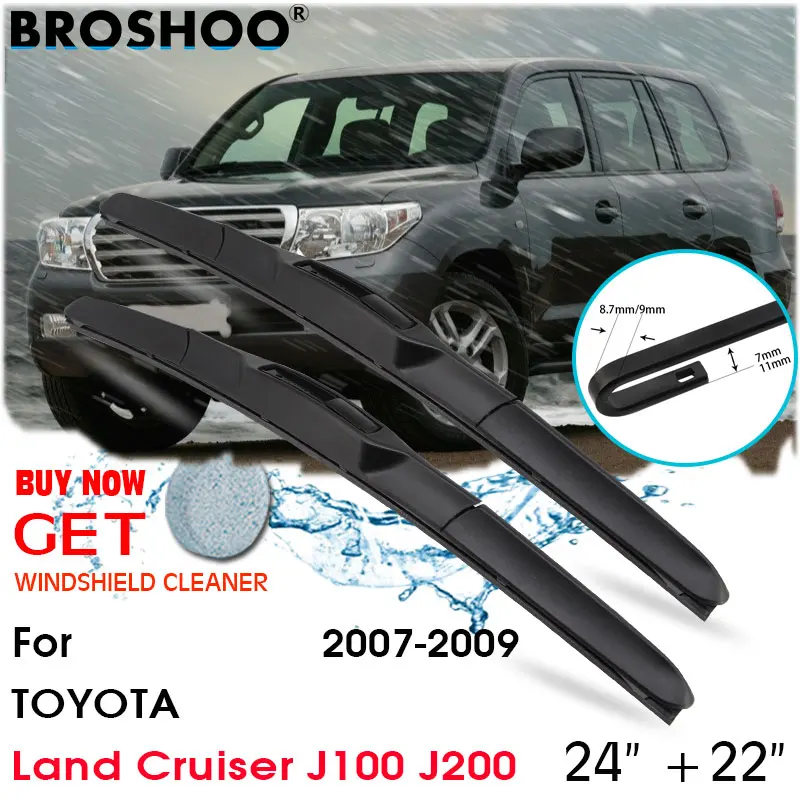 

Car Wiper Blade Front Window Windscreen Windshield Wiper Fit Blade Accessorie For TOYOTA Land Cruiser J100 J200 24"+22"2007-2009
