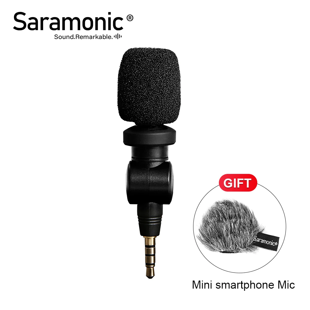 Saramonic iMic компактный мини направленный микрофон для Apple iPhone 7s 6s 7 6 plus Samsung Huawei HTC