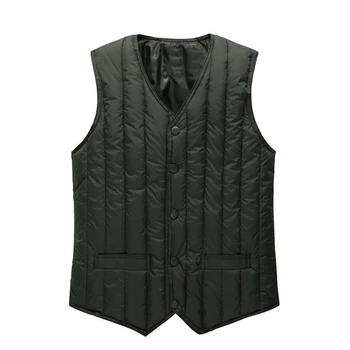 

Nice Winter Down Vest Men Fashion V-neck Bodywarmer Middle-aged Slim Waistcoat Sleeveless Jacket Men Gilet Homme M-5XL Male
