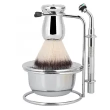 4 шт./компл. Мужская бритва для бороды Набор для бритья бороды подставка для лотков из нержавеющей стали щетка стрижка усов набор инструментов