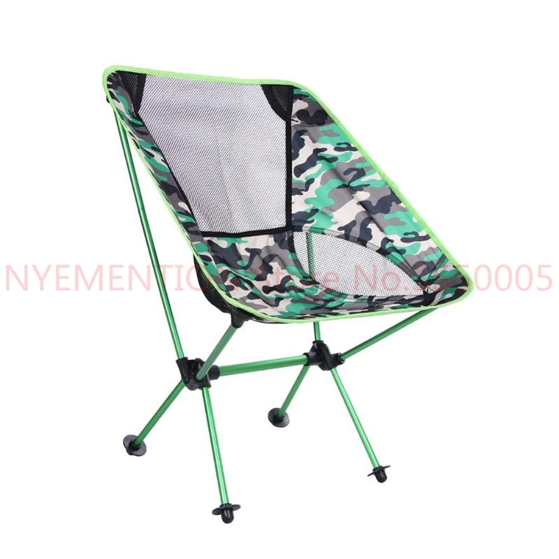 Складной Камуфляжный спинкой рыболовный стул 600D ткань Оксфорд алюминиевый сплав для Открытый Сад Кемпинг пляж путешествия 5 шт - Цвет: Зеленый