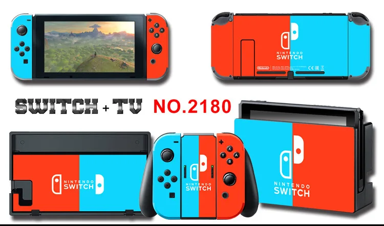 1set New Cute Anime Full Body Sticker for NS Switch Protective Cover Skin Colorful Art for Game Console Joy-Con Controller Decor