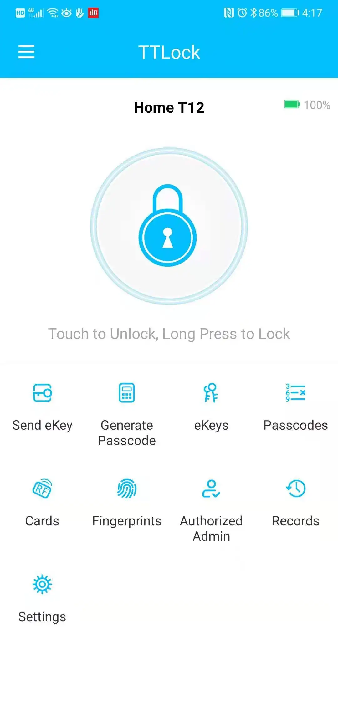 TTLock/tuya APP Smart Fingerprint Lock password code Door Lock Bluetooth Biometr