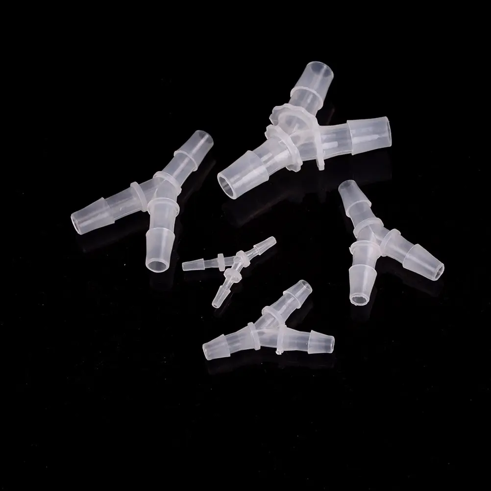 1pcs Plastic Y Type Hose Equal Tee  Hose Water Pipe Connectors 5 Sizes Aquarium Pipe 3.5-12.7mm