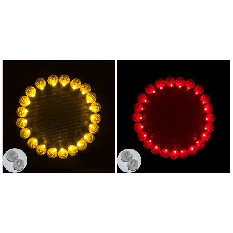 

200 x Round Led Flash Ball Lamp Balloon Light Long Standby Time for Paper Lantern Balloon Light Party Wedding Decoration Red wit