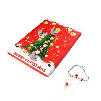 

24pcs/set Merry Christmas Advent Calendar Charms for DIY Bracelet Necklace Jewelry Making Kids Women Gift Accessories Present