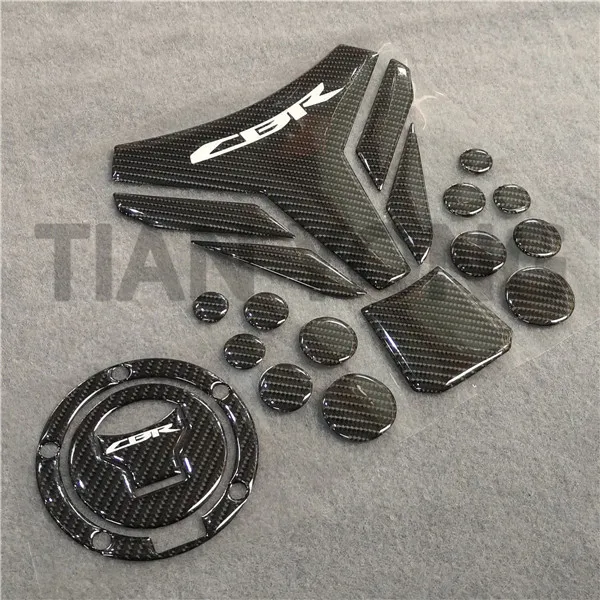 Мотоцикл для Honda CBR cbr CB аппликация, наклейка, высокое качество, 3D Смола, черная углеродная пайка, топливный бак, накладка и газовая крышка