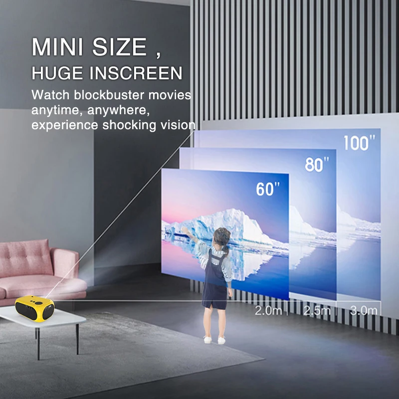 Salange M24 Mini Projector LED Portable Beamer Compatible HDMI USB 640*480P Support 1080P Video Projetor Kids Gift portable projector