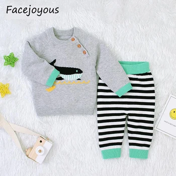 

Cartoon Baby Knitted Sets Newborn Baby Girls Boys Clothes 2020 Autumn Winter Infant Clothing Suit Sweater + Pants 2pcs Outfit