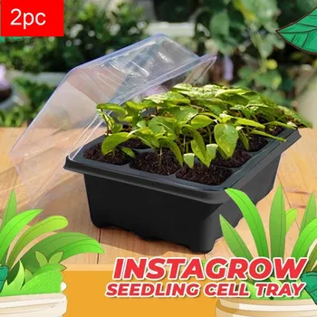 

12 Cells Seed Tray Grow Box Nursery Pot Seedling Starter Germination Kit with Dome Plant Tags for Flower Garden May 7th