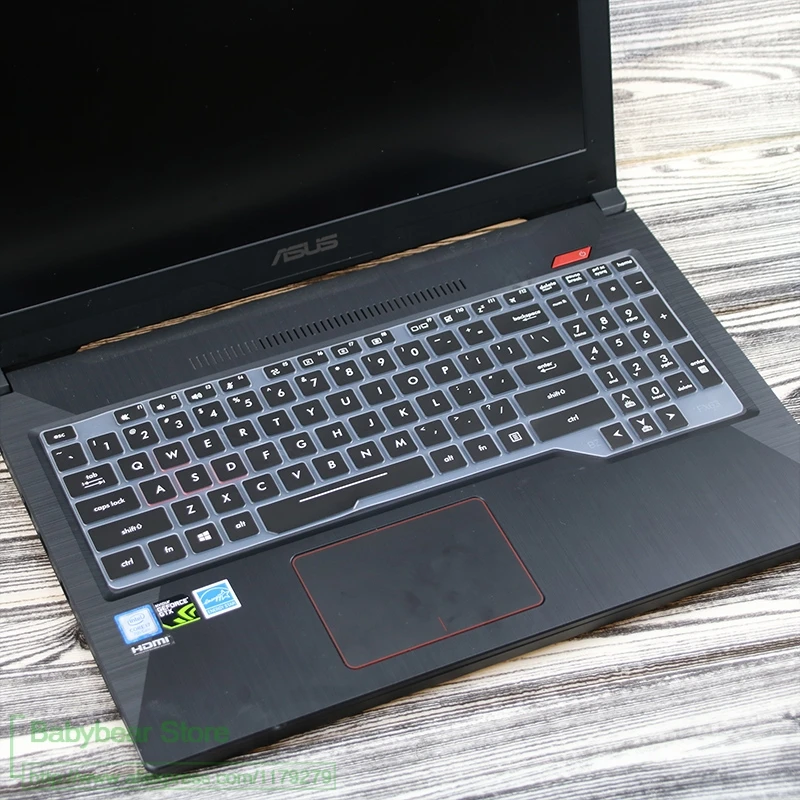 15,6 чехол для клавиатуры ноутбука Защитная крышка для Asus TUF Gaming FX504 FX504GD FX504GM FX504G FX503 FX503VD FX504GE FX80GE FX80GD - Цвет: black