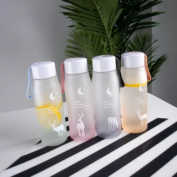 

Simple Large Capacity Plastic Cup Korean-style Cute Elk Frosted Mug Drop-resistant Students Household Cup
