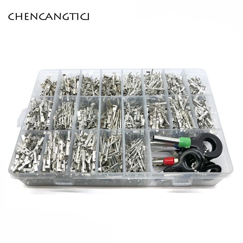 1/1.5/1.8/2.2/2.8/3.5mm Male Female Auto Crimping Wire Terminal Box With Pin Removal Tool For VW Tyco AMP Boschs FCI Deutsch terminal connector