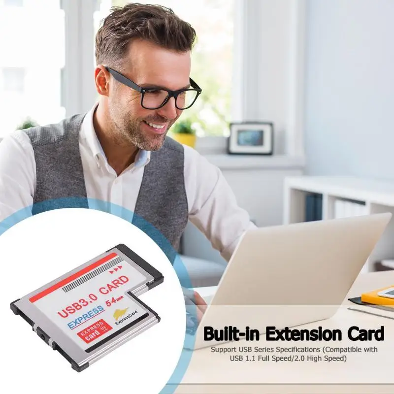 54 мм к USB 3,0 конвертер Express Card ноутбук двухпортовый адаптер для чипсета
