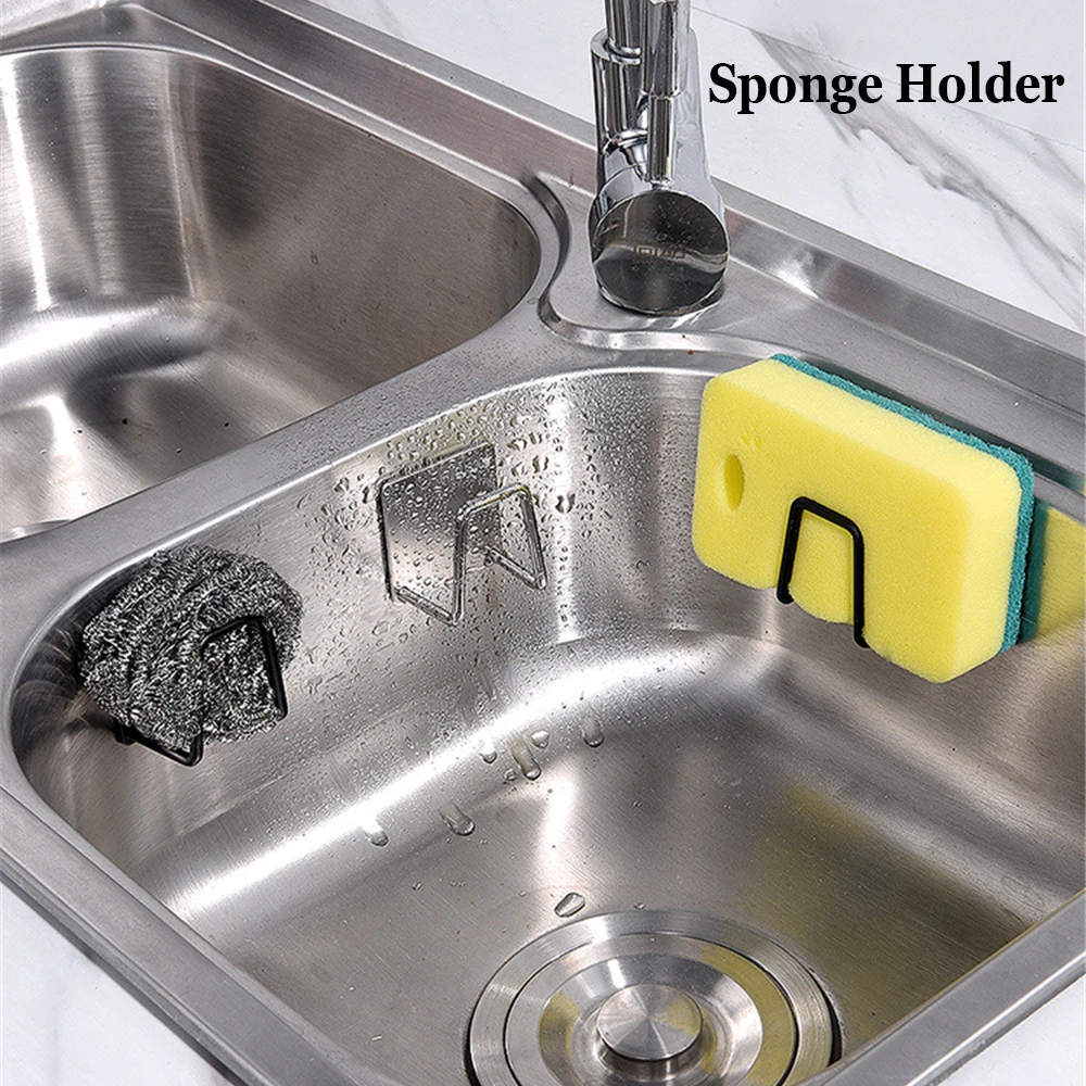 Sponge Holder Hooks For Bathroom Supplies Kitchen Accessories Sink ...