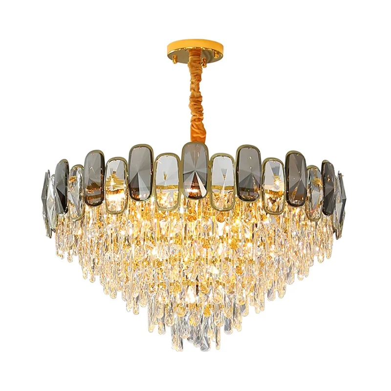 

Luxury Crystal Chandeliers For Living Room Contemporary Dining Room Bedroom Indoor Decor Lights Gold Stainless Steel Luminaires
