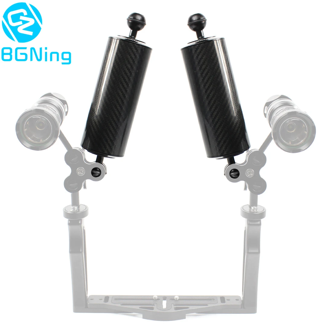 Kaufen BGNing Carbon Faser Float Auftrieb Aquatische Arm Dual Ball SLR Kamera Tauchen Verlängerung Tray für Gopro yi EKEN für DJI OSMO Action