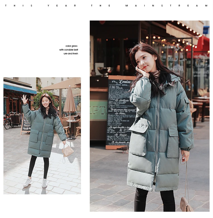 Long Sleeve Mid-length Pocket Zipper Cotton-padded Clothes/Cotton Coat Winter Casual Fashion Qyzfsy1011