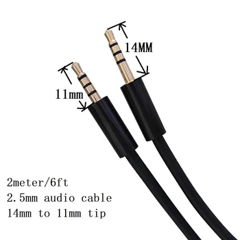 

2meter 6ft 2.5mm male to 2.5 male 4 conductor aux cable 14mm to 11mm tip