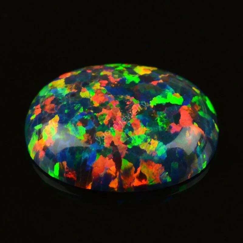 OP32 Black Opal Stone Oval shape 6*8mm-13*18mm flat base