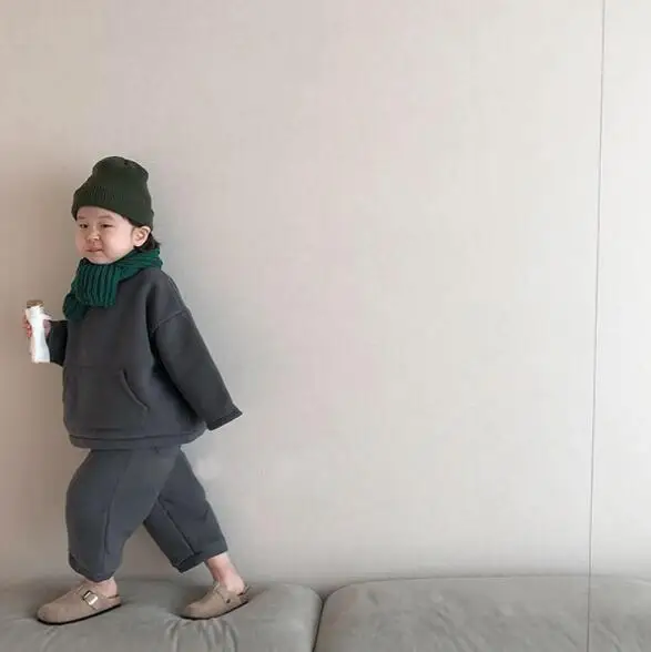 Комплект из 2 предметов в Корейском стиле для девочек и мальчиков, толстовка+ штаны, осенние детские костюмы, 1-7 лет - Цвет: pic