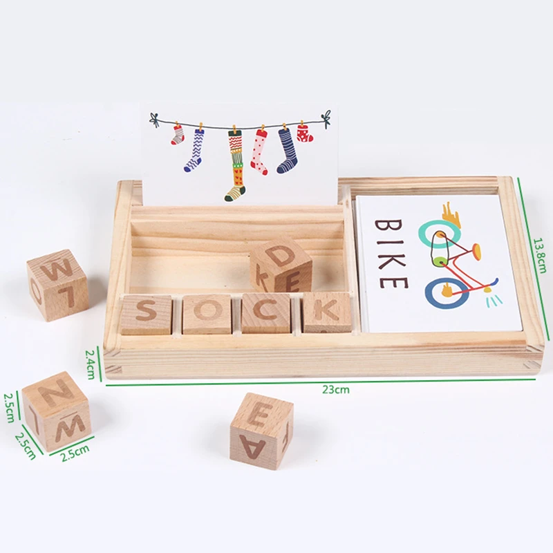 Деревянные написание слов с изображением популярной игры Игрушки для раннего развития детей для детей Обучающие деревянные игрушки montessori образовательная игрушка набор