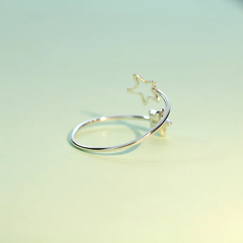 Trusta, новинка,, 925 пробы, Настоящее серебро, модные женские кольца с 2 звездами, размер 5, 6, 7, прекрасный подарок для девочек, девушек-подростков, DS587