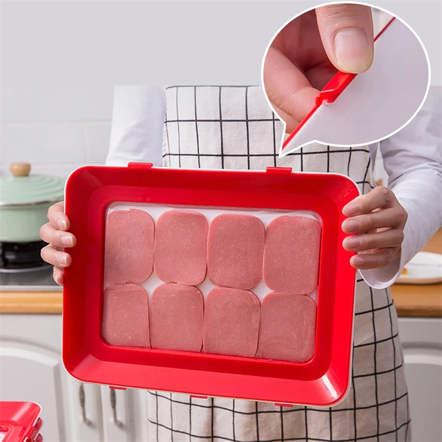 Creative Vacuum Food Preservation Tray Stackable Fresh Keeping Meat Tray Refrigerator Food Serving Tray Plate Kitchen Organizer 5