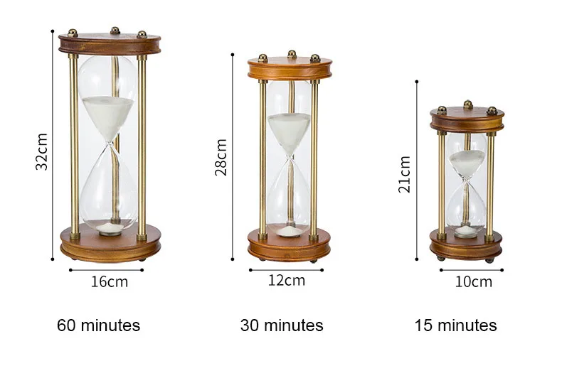 Европейские Премиум песочные часы 15 30 60 минут украшения дома песочные часы деревянные металлические гостиная кухня песок таймер большой песок часы