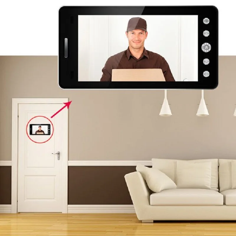 Saful 5 ''дверная камера WIFI глазок для дверной звонок для умного дома цифровой с детектором движения и ночным видением